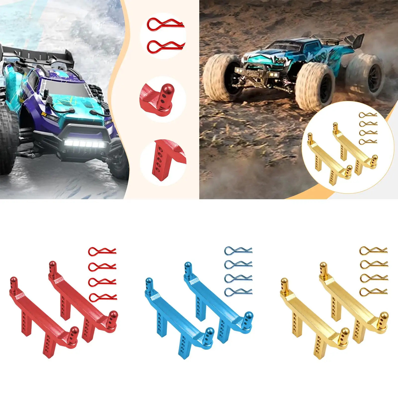 2 pezzi 1:16 RC Supporti per montanti carrozzeria Sostituzione ad alte prestazioni RC Shell Colonna RC Body Post per modello 16103 16102 16102Pro 16101