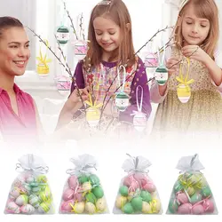 12packs New Easter Eggs 3*4cm Mini Pigeon Eggs Easter Decoration Plastic Children'S Creative Eggs Hanging Small Ornaments