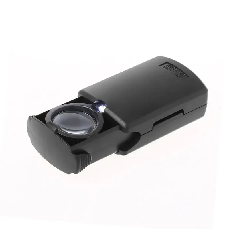 10X LED Folding Magnifier Mini Pocket Microscope Lens Jewelry Reading Magnifier