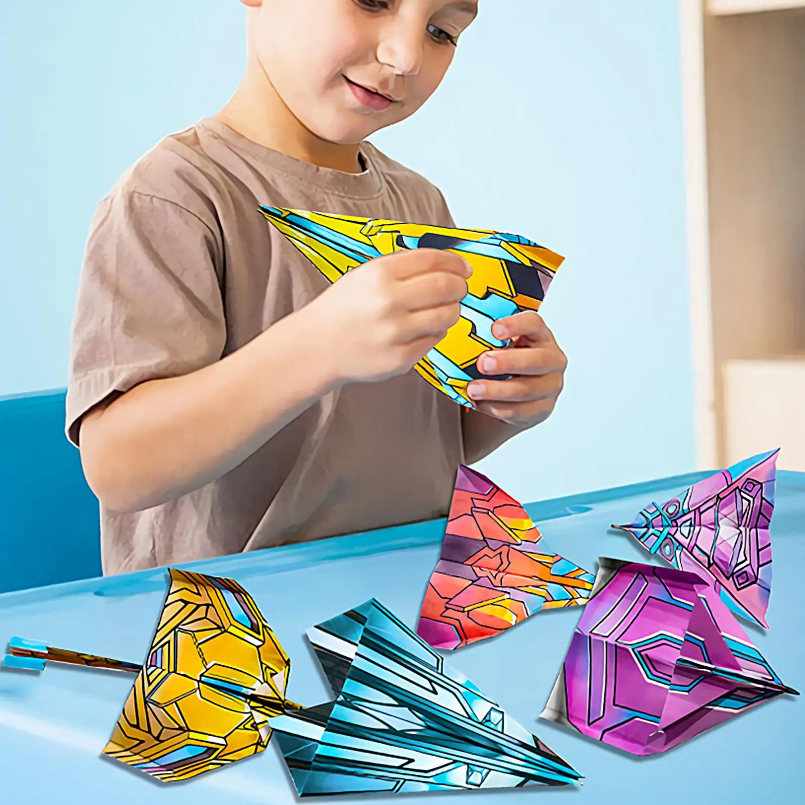 Paper Plane Kit 108 Sheet Airplane Crafts Paper For Kids Educational Toys Craft Supplies For Boys Girls Birthday Toddler