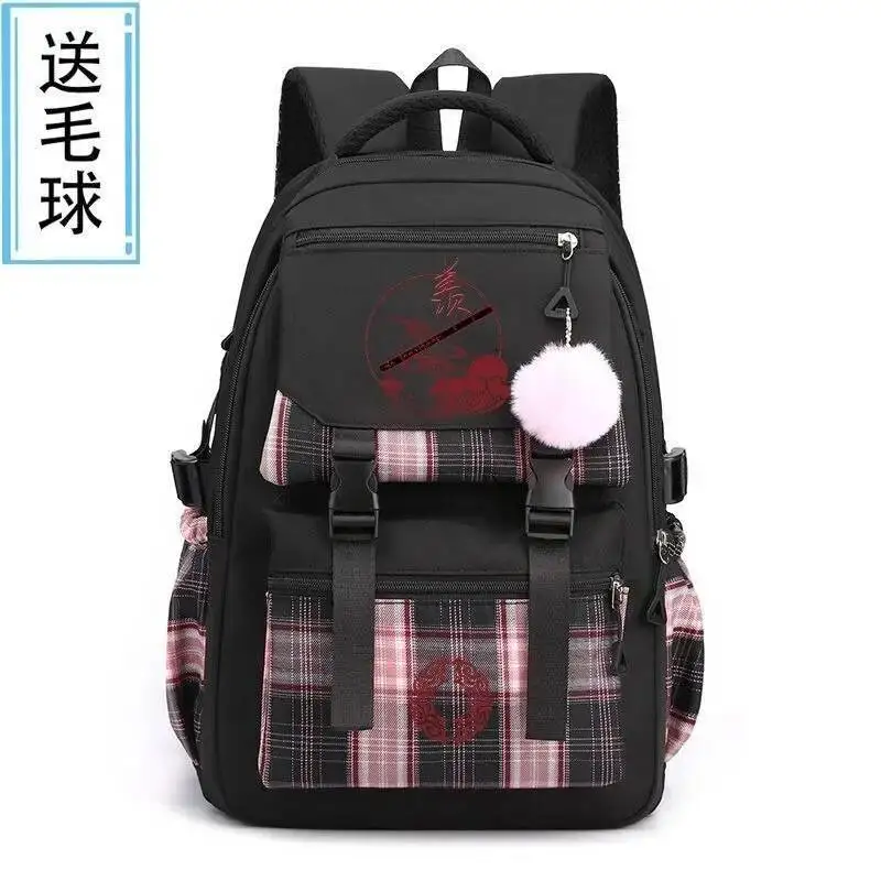 

Anime Game Breathable Mesh Tartan Plaid Blue Purple Grandmaster Of Demonic Cultivation Mo Dao Zu Shi School Bags Backpacks