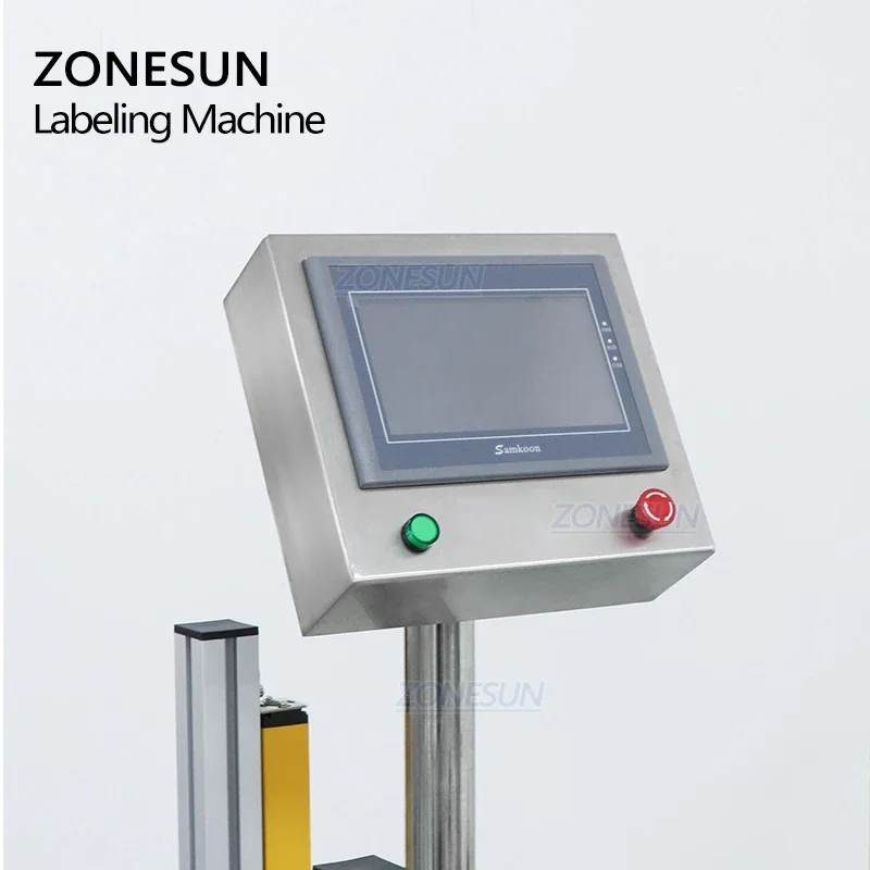 ZONESUN ZS-TB606 กึ่งอัตโนมัติราคาบรรจุภัณฑ์ฉลากสติกเกอร์เครื่องเครื่องจ่ายฉลาก Applicator โปร่งใส Benchtop