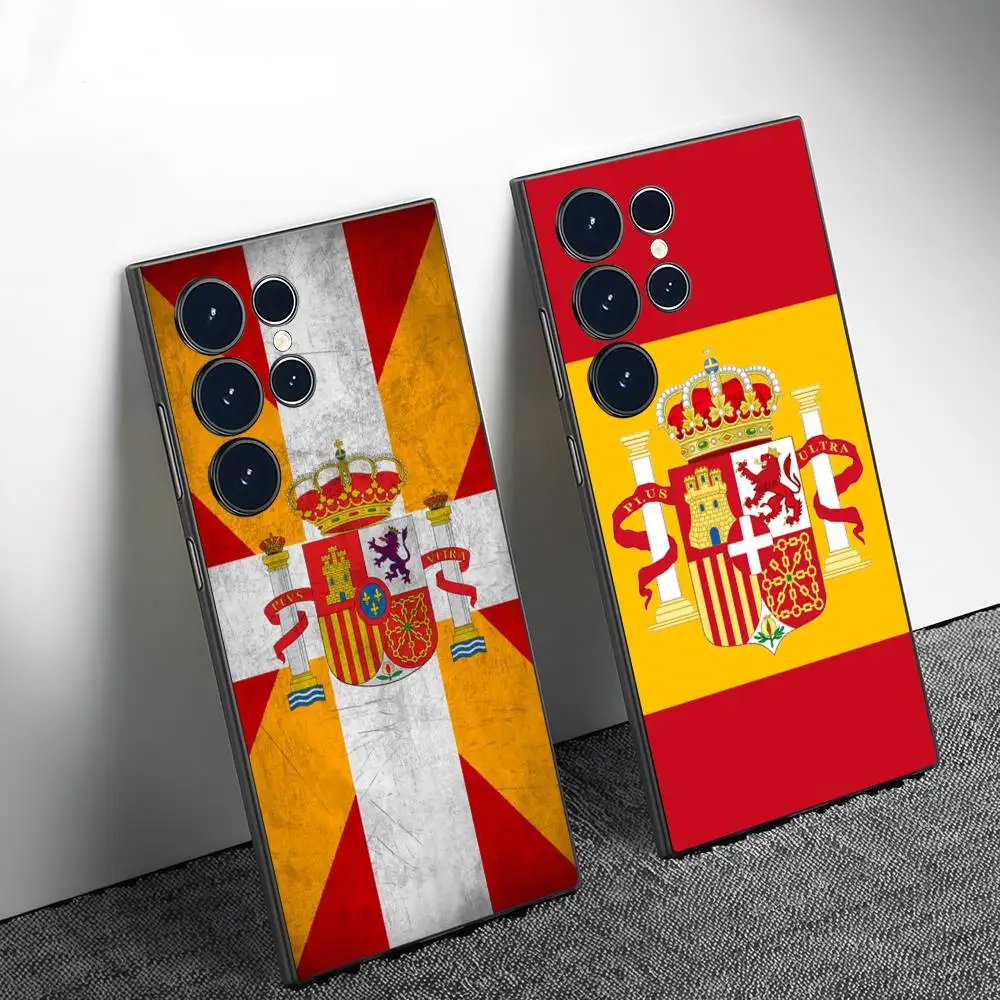 

Spanish Flag Phone Case For Samsung Galaxy S25 S24 S22 S23 Ultra S21 S20 Plus Frosted Full Soft Case