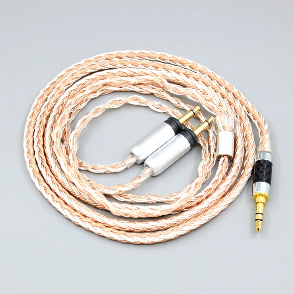 16 الأساسية OCC الفضة مطلي كابل مختلط ل البؤري واضح Elear Elex Elegia Stellia المزدوج 3.5 مللي متر سماعة التوصيل 8267