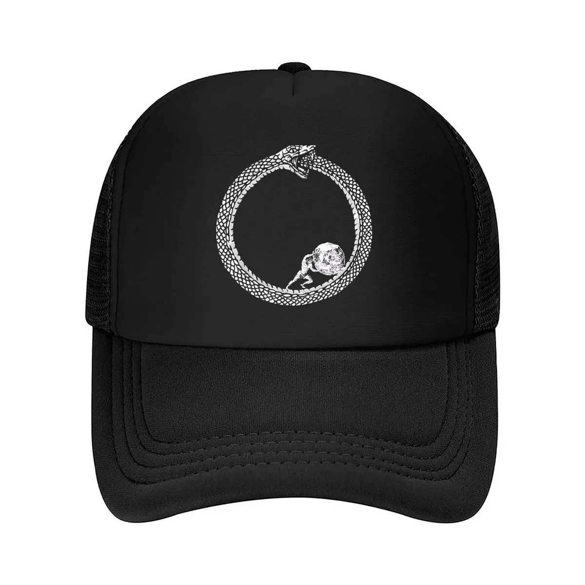 New “Snake Circle Abstract, Symbol Design” Mesh Baseball Cap