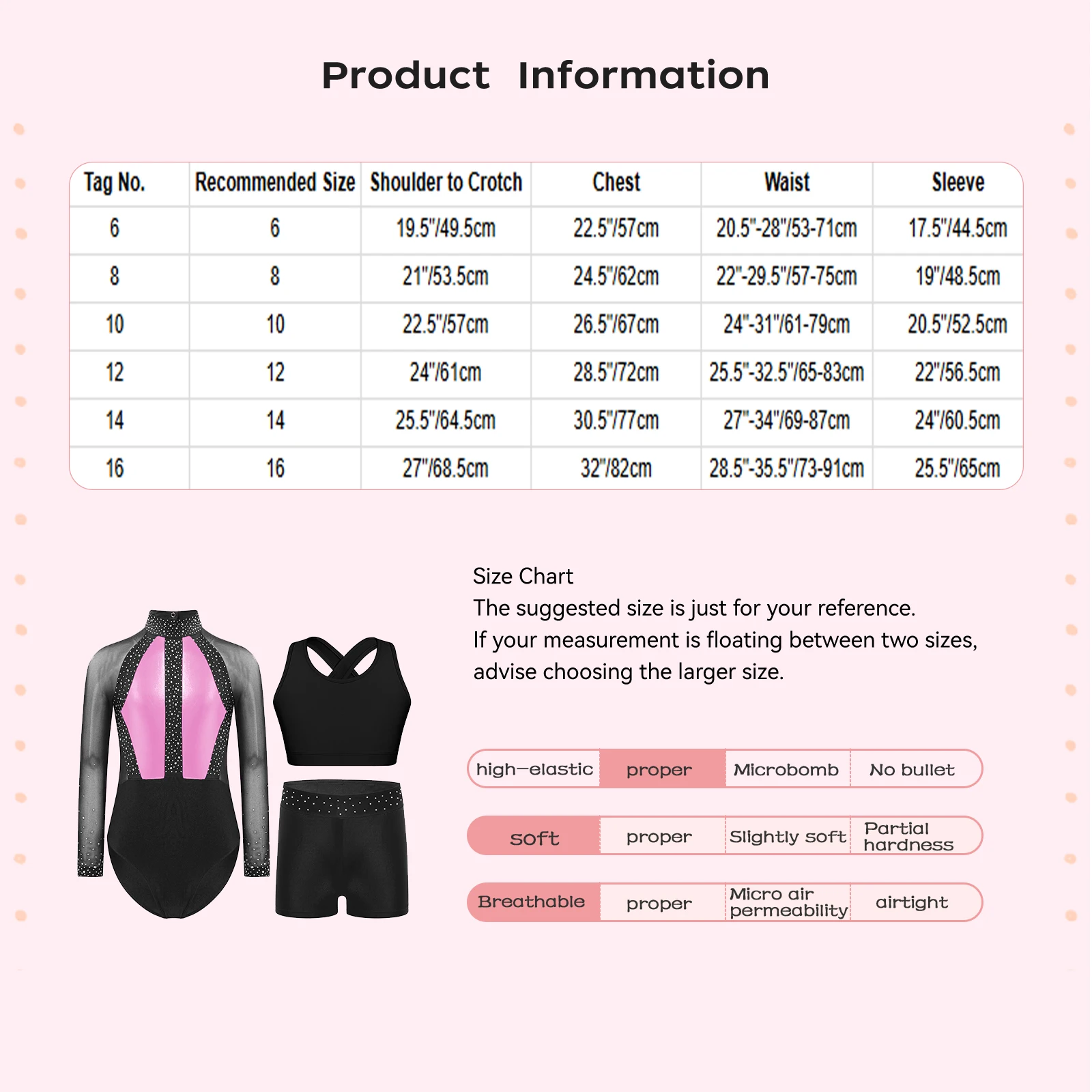 Kids Girls Ballet Rhythmic Gymnastics Dance Performance Costume Long Sleeve Metallic Patchwork Leotard Vest And Shorts Sport Set