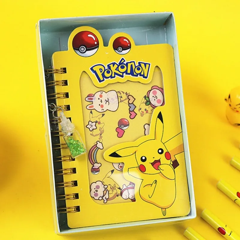 Pokemon Pikachu Coil Book Cute Anime Cartoon Pikachu Carry-on Notebook Diary Stationery Office and Study Supplies Holiday Gifts