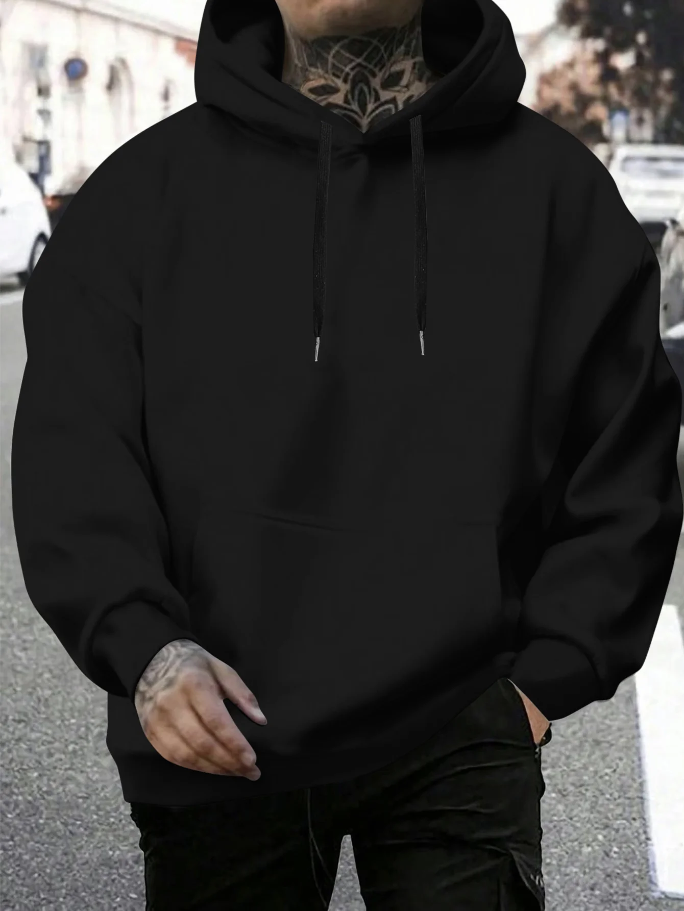 هوديي بنمط شريط الظهر، بتصميم جمجمة، طباعة خلفية إبداعية من DEAD INSIDE، سترة بقلنسوة عصرية للرجال