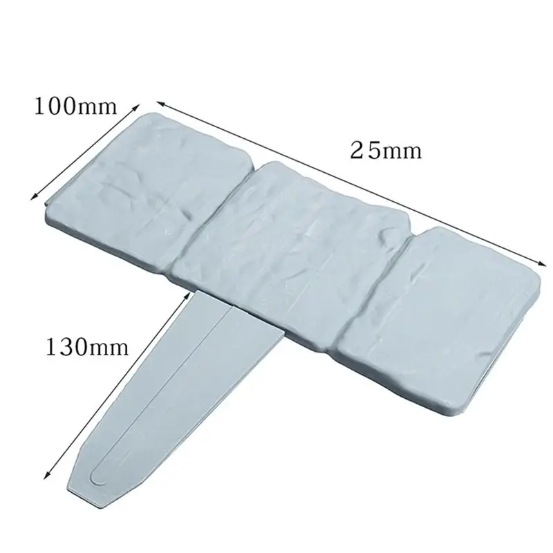PZHI 20-Pack Garden Landscape Edging Borders, 16FT No Dig Plastic Lawn Edging, Grey Flower Bed Border for Landscaping