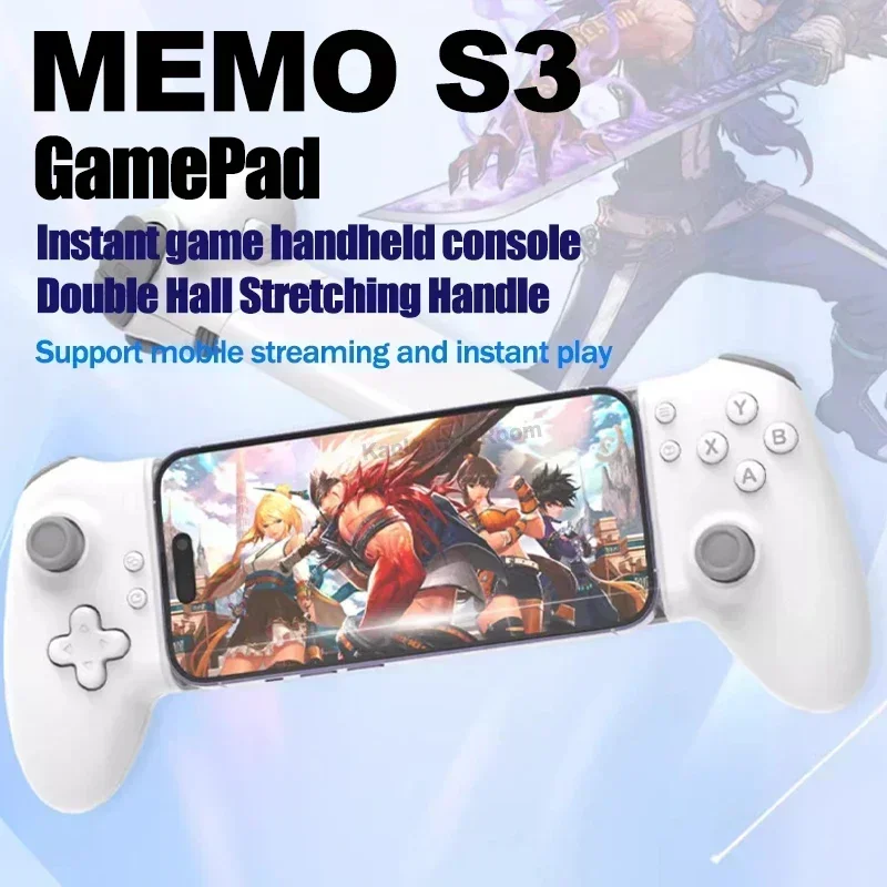 MEMO S3 Mobile Phone Game Controller Dual Side Stretching Gamepad Hall Effect with Type-C Charging for iPhone16/15 Android