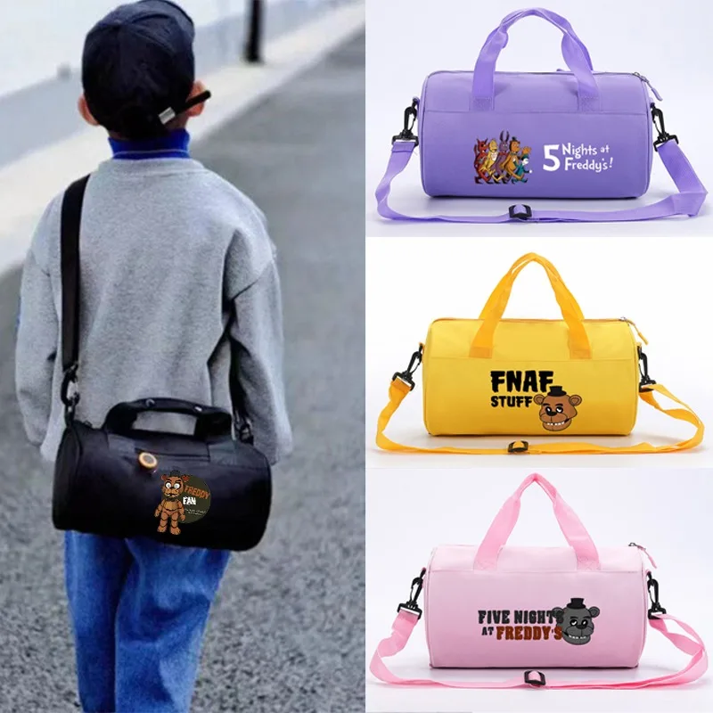 FNAF حقائب السفر أنيمي خمس ليالٍ في فريدي مصمم حقيبة يد الرياضة تخزين مدرب الأمتعة للفتيات الفتيان حقيبة القماش الخشن مقاوم للماء #1