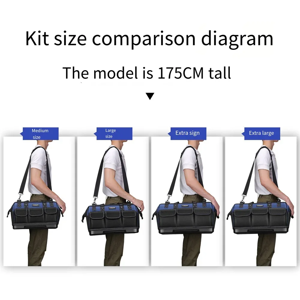 Imagem -04 - Grande Multifuncional Ferramenta Organizador Ferramenta Bolsa Bolsa Resistente à Prova Impermeável Água Anti-queda Ferramentas Tote Bolsa de Armazenamento com Vários Bolsos