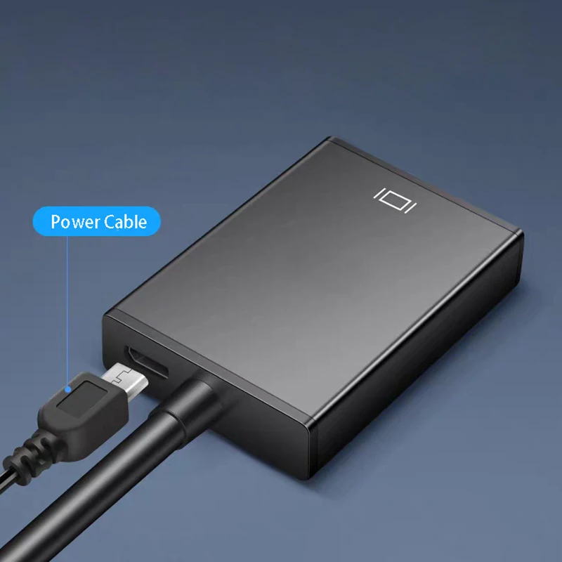 VGA to HDMI-compatible 1080P Audio Cable Splitter Charging Power Supply Cable Converter Aluminum Adapter for PC Laptop Projector