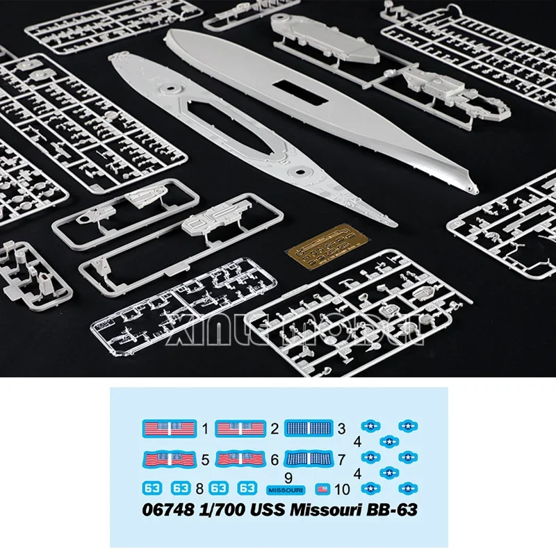Trumpeter 06748 USS Missouri BB-63 1/700 Military Assembled Scale Model Kit DIY Toy,for Collection Birthday Gift