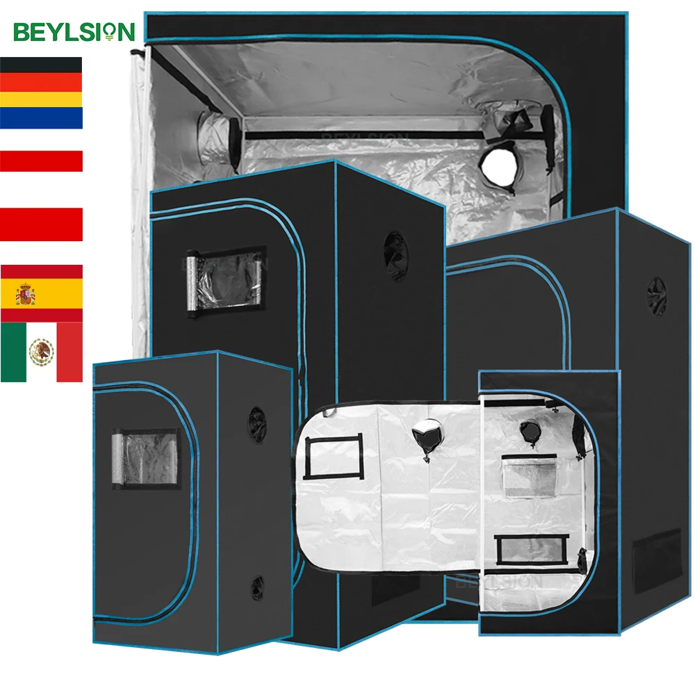 BEYLSION Mental Fabric Plant Grow Box Tent 600D Growing Tent Dark Room +Watch Window For Green House Plants Flower Hydroponic