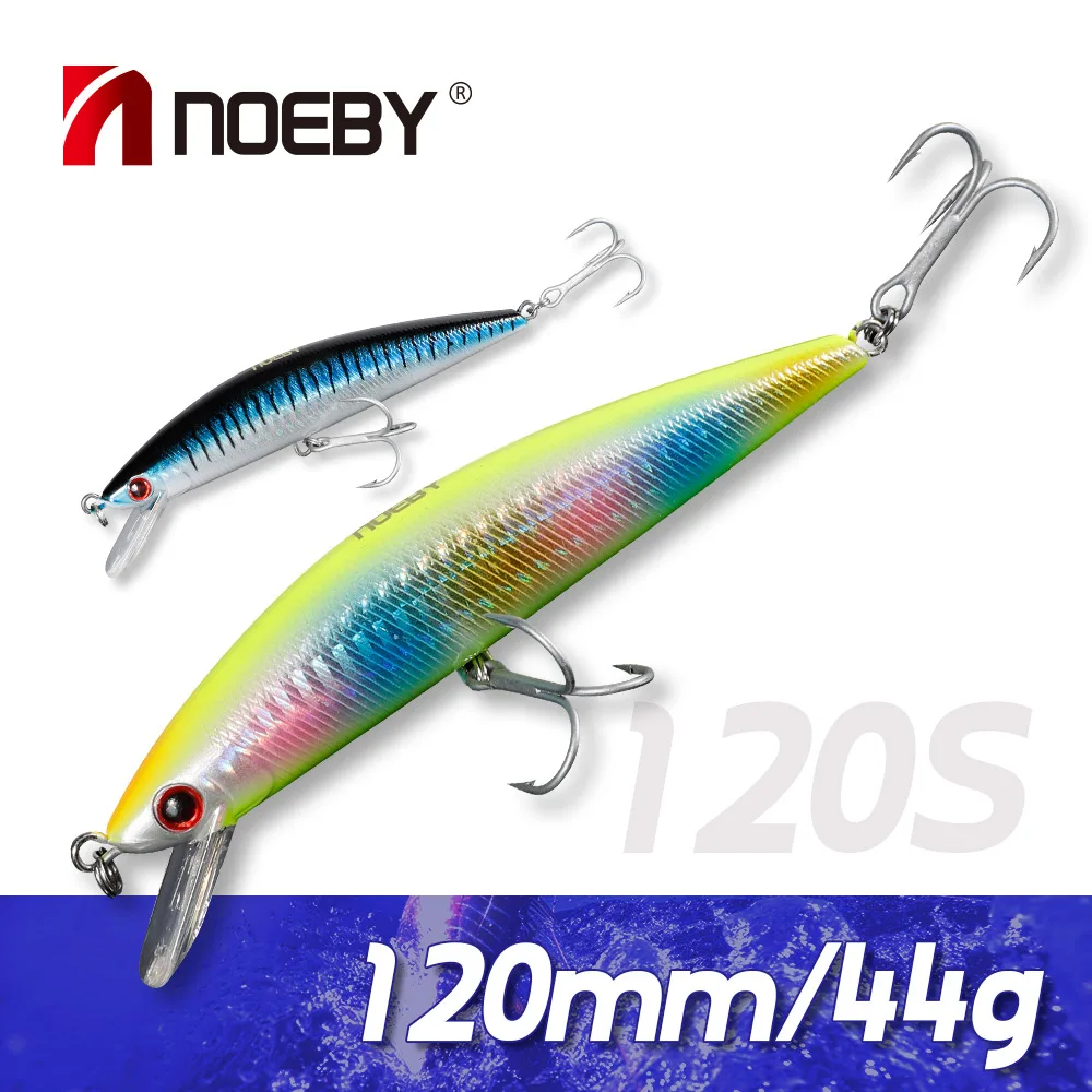 

NOEBY Super Sinking Minnow 120mm 44g Long Casting Wobblers Hard Bait Artificial Fishing Lure for Sea Boat Fishing Tackle