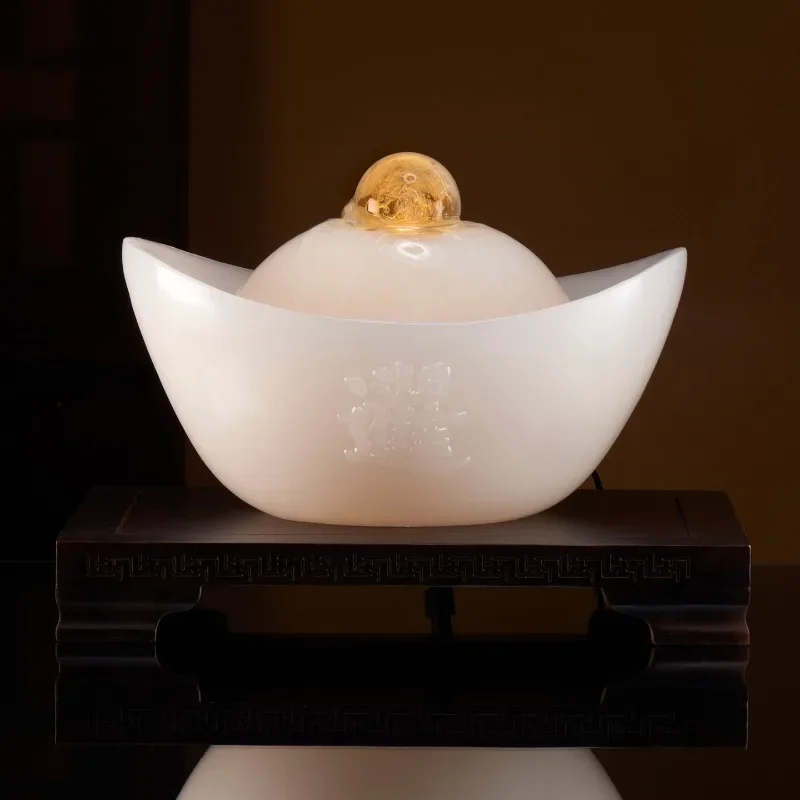 نافورة مياه لاكي جولد إنجوت ديكور فنغ شوي لغرفة المعيشة - زخرفة الجرم السماوي المتدفقة مع ميزة المياه المتداولة #4