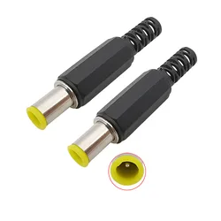 2Pcs Plastic 6.5 x 4.4mm DC Power Male Plug Connector with 1.3mm Pin 6.5*4.4mm DC Plugs Charger DIY Repair Jack Audio Adapter