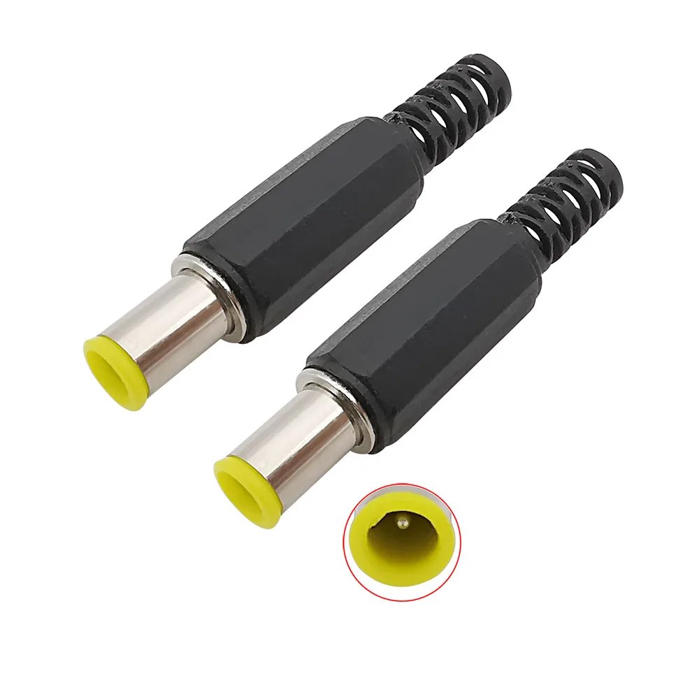 2 sztuk plastikowe 6.5x4.4mm DC Power męskie złącze wtykowe z 1.3mm Pin 6.5*4.4mm DC wtyczki ładowarka DIY naprawa Jack Adapter Audio
