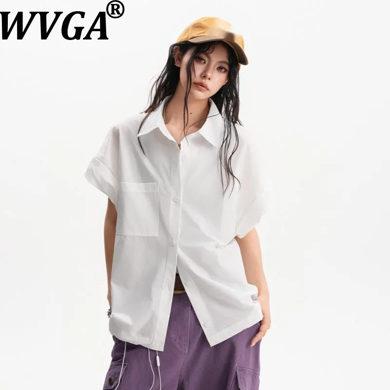 

WVGA Summer New Man Tide Ice Silk Design Short Sleeved Trendy Shirt Niche Chic Casual Quick-dry Turn-Down Collar Tops Ins W22446