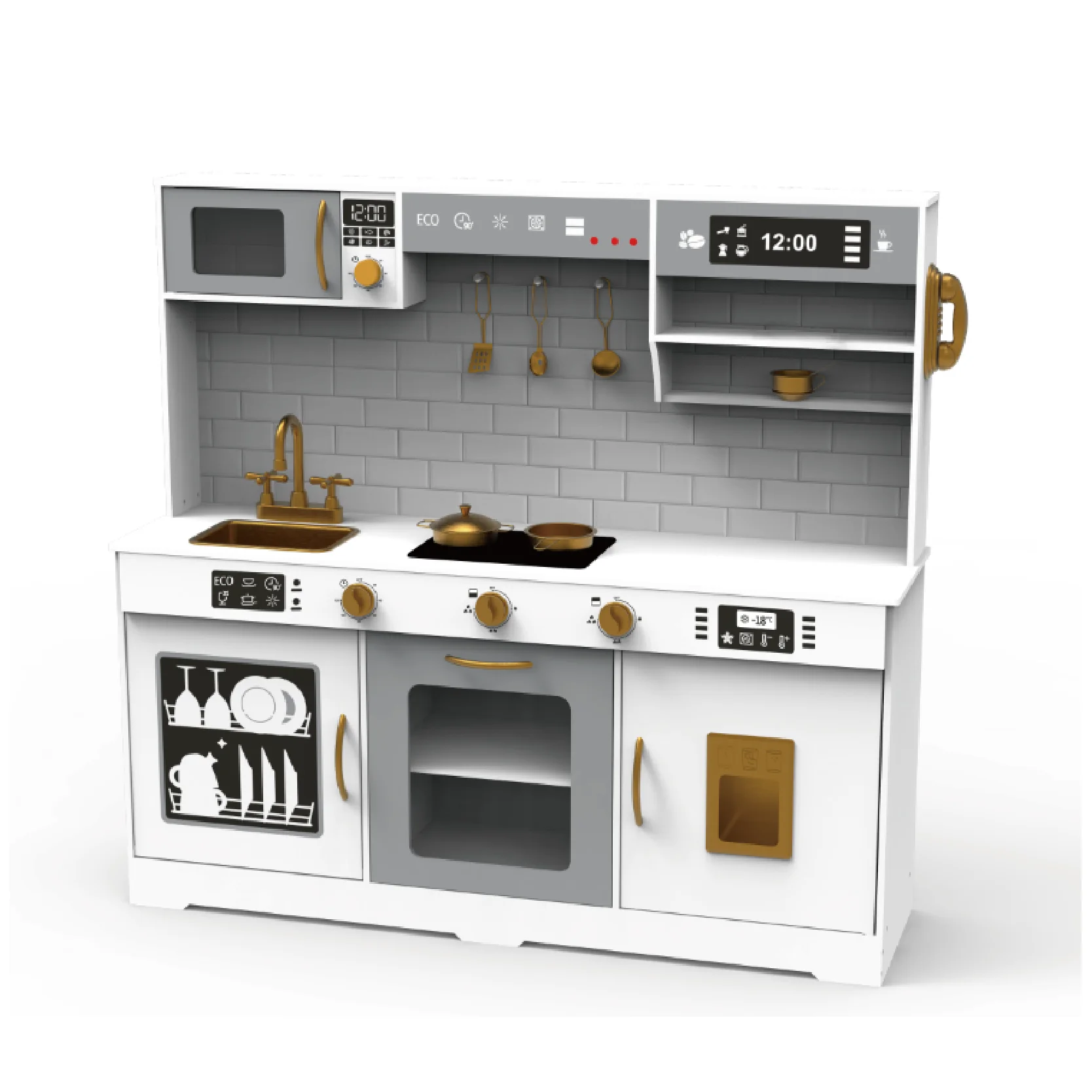 

Детский игровой набор «Кухня»: современная деревянная многофункциональная индукционная плита, развивающая игрушка-пищеваритель, для ролевых игр