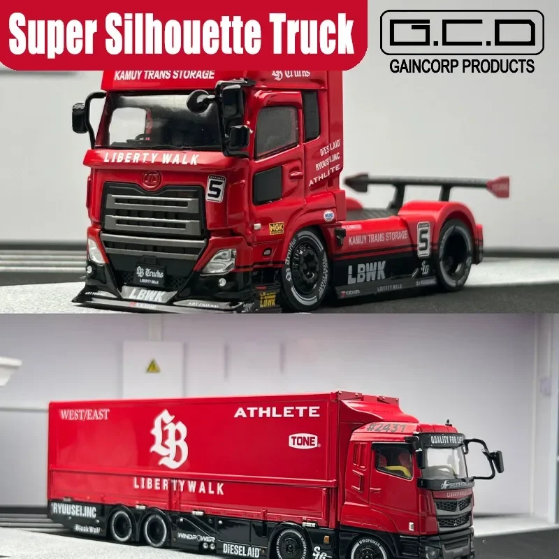 GCD & LB Liberty Walk 1/64 Super Silhouette Truck Red Black Alloy Motor Vehicle Toy Die-casting Metal Model Collection Gift