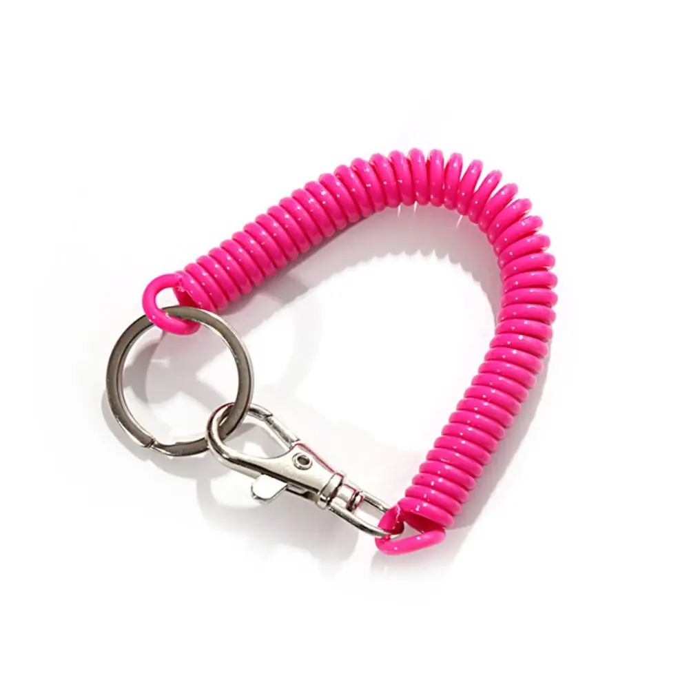 10 Pièces Porte-Clés Spirale Élastique - Cordes De Pêche Rétractables Avec Mousqueton