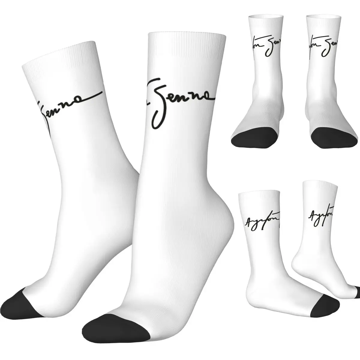 

Ayrton Senna Stockings Women Men sign Socks Comfortable Fashion Socks Winter Running Anti-Slip Graphic Socks Gift