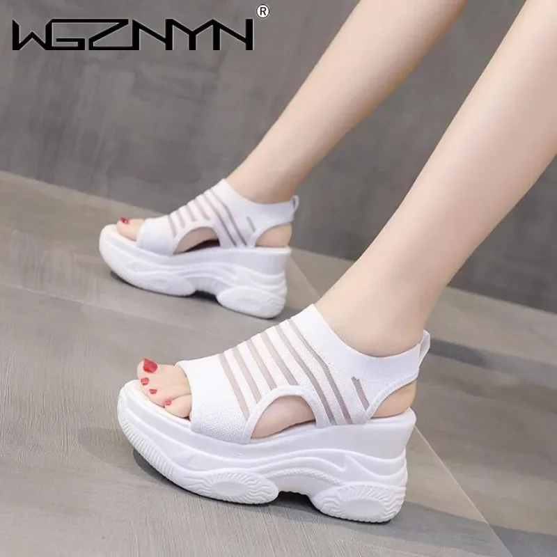 Heeled Sandals All-Match Muffins Shoe Open Toe High Heels Fashion Womens Shoes NEW Slip-on Loafers Summer Women Platform Sandals