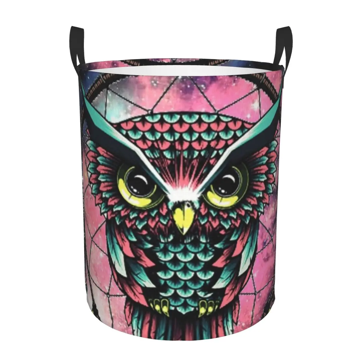 Owl Galaxy Laundry Basket Collapsible Clothing Hamper Toys Organizer Storage Bins