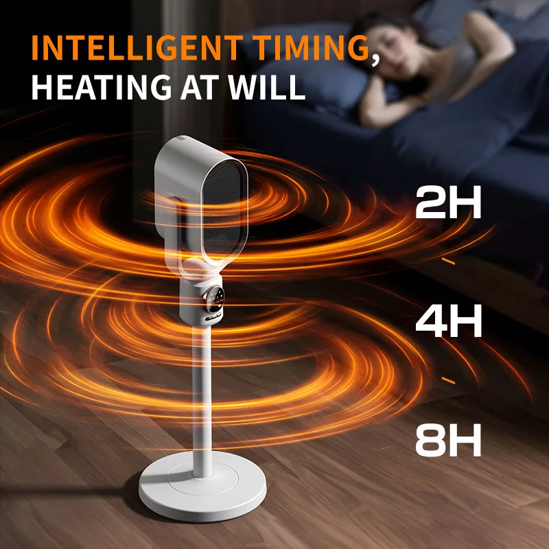 2025 2-in-1 Fan Heater  Oscillating Timer & Remote Control Height Adjustable Desktop Floor Heater for Home Office Cool Warm Wind