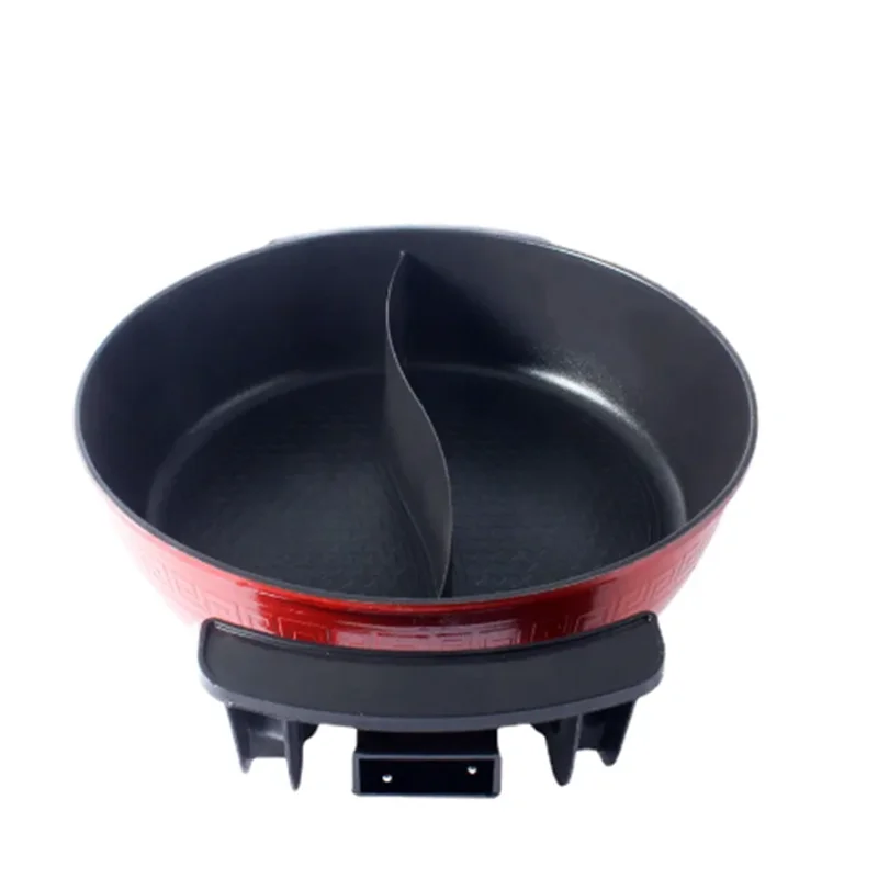 Electric Hot Pot Double Soup Pots Non Stick Smokeless Home Kitchen Cookware Twin Divided Shabu Pot Electric Cooker 5L