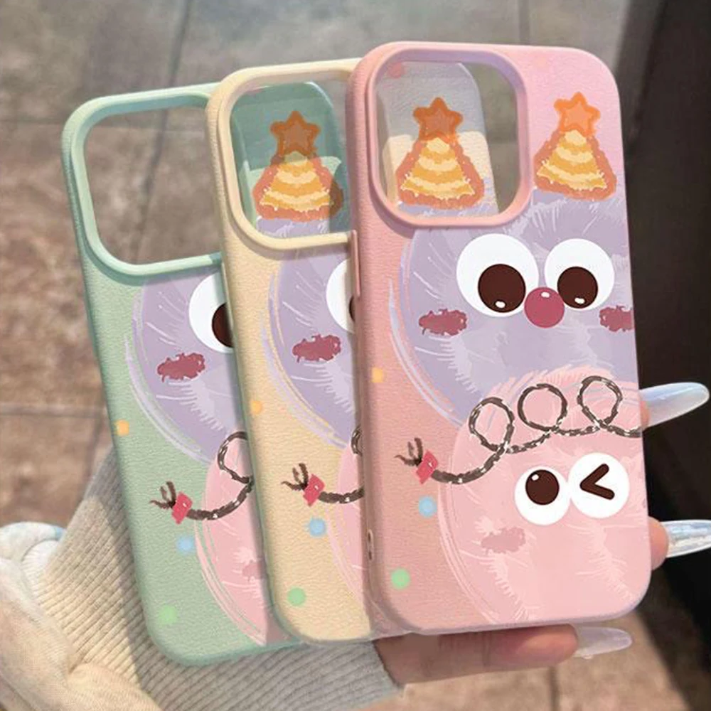 Funny Briquettes Fashion TPU Imitation Leather Phone Case for IPhone 16 Plus 15 14 13 12 11 Pro Max Shock-absorbing