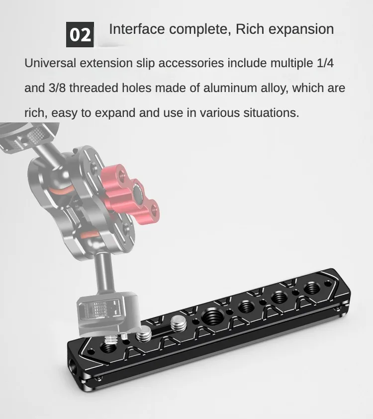 120mm Käses tange platte 1/4 "3/8" Arri-Positions löcher für Kamera käfig Rig Schnell verschluss schiene Schieber halterung Licht verlängerung halterung – Detail 7