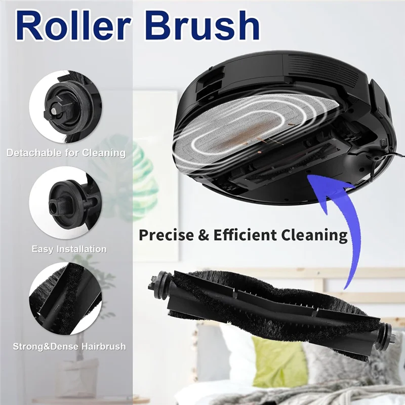 

-ESTR Accessories Kit For Eufy X8 Pro Robot Vacuum Replacement Parts Main Side Brush Washable Filter Dust Bag Mop Pad