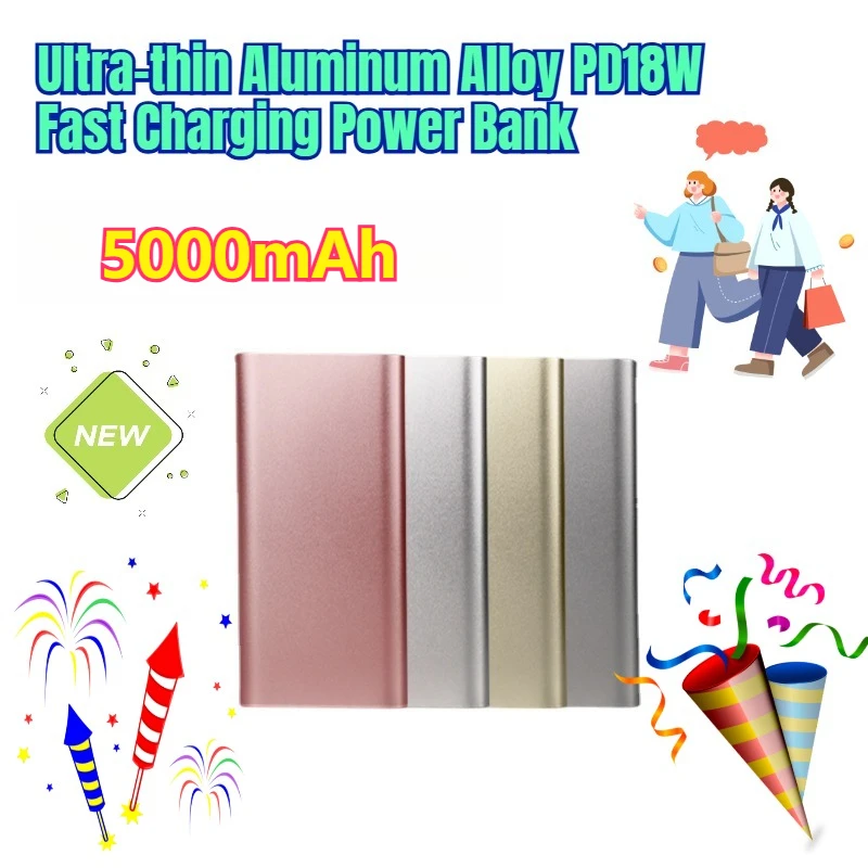 

5000mAh Ultra-thin Aluminum Alloy PD18W Fast Charging Power Bank