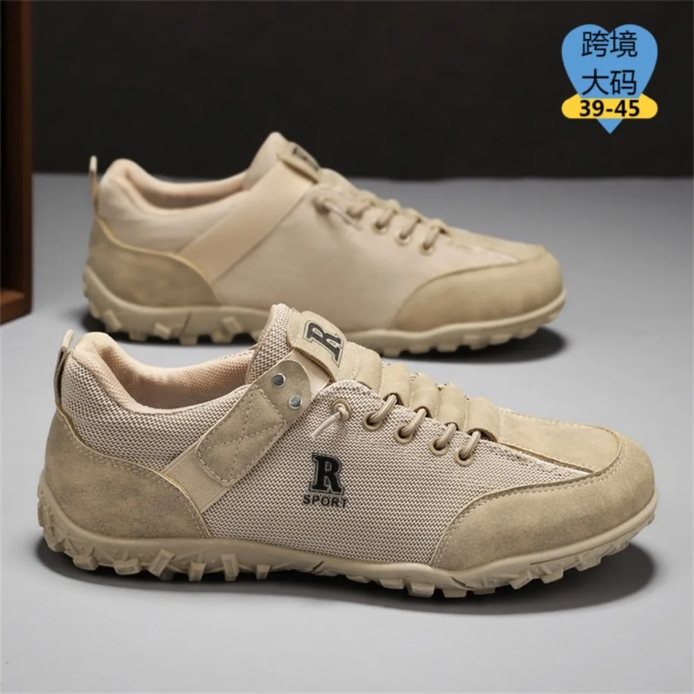Men's Casual Running Shoes Breathable Outdoor Sports Sneakers Lightweight Comfortable Mesh Upper Contrast Color Soft Bottom