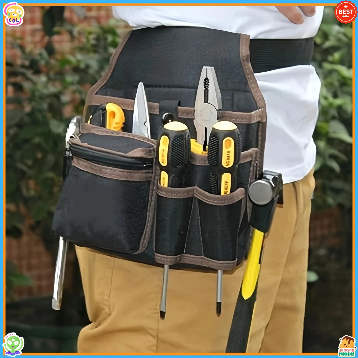 

Многофункциональная поясная сумка для инструментов электрика, цельный комплект для ремонта оборудования, портативная поясная сумка для хранения инструментов.