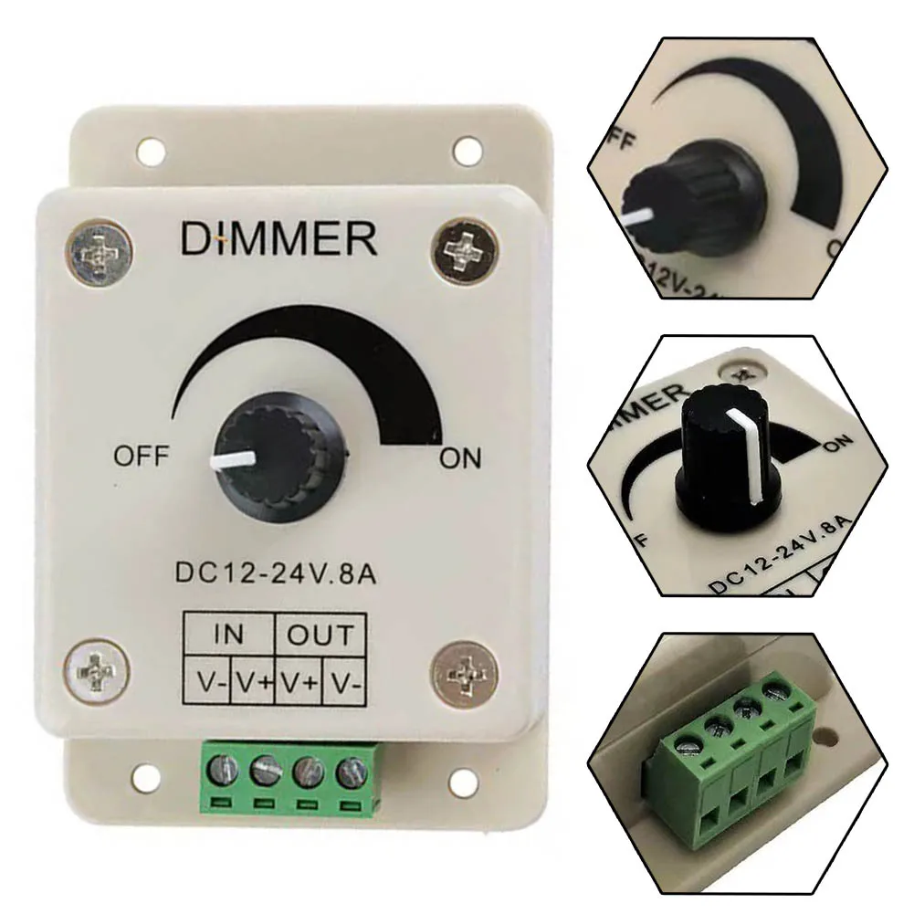 Gradateur manuel pour lampes à rayures LED, pièces d'éclairage, contrôleur continu, argent vers gris, luminosité 12V-24V