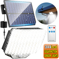 LED Solar Security Lights Motion Sensor Outdoor 344 LED Flood Light IP65 Waterproof Split Wall Lamp Solar Powered 3 Mode