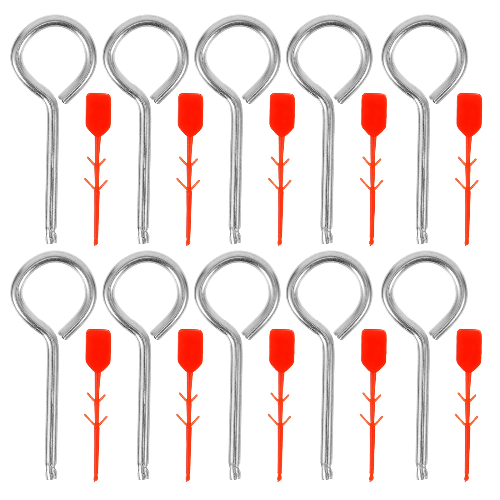 

10 Pcs White Labels Fire Extinguisher Latch Equipment Pull Pin Lock Pins for Extinguishers Toolbox Replacement Office