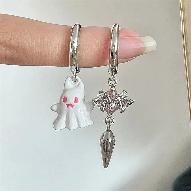 Gothic Halloween Skeleton Schädel Baumeln Ohrringe Für Frauen Retro Punk Geist Krallen Metall Ohrring Mädchen Partei Schmuck Halloween Geschenk – Detail 9