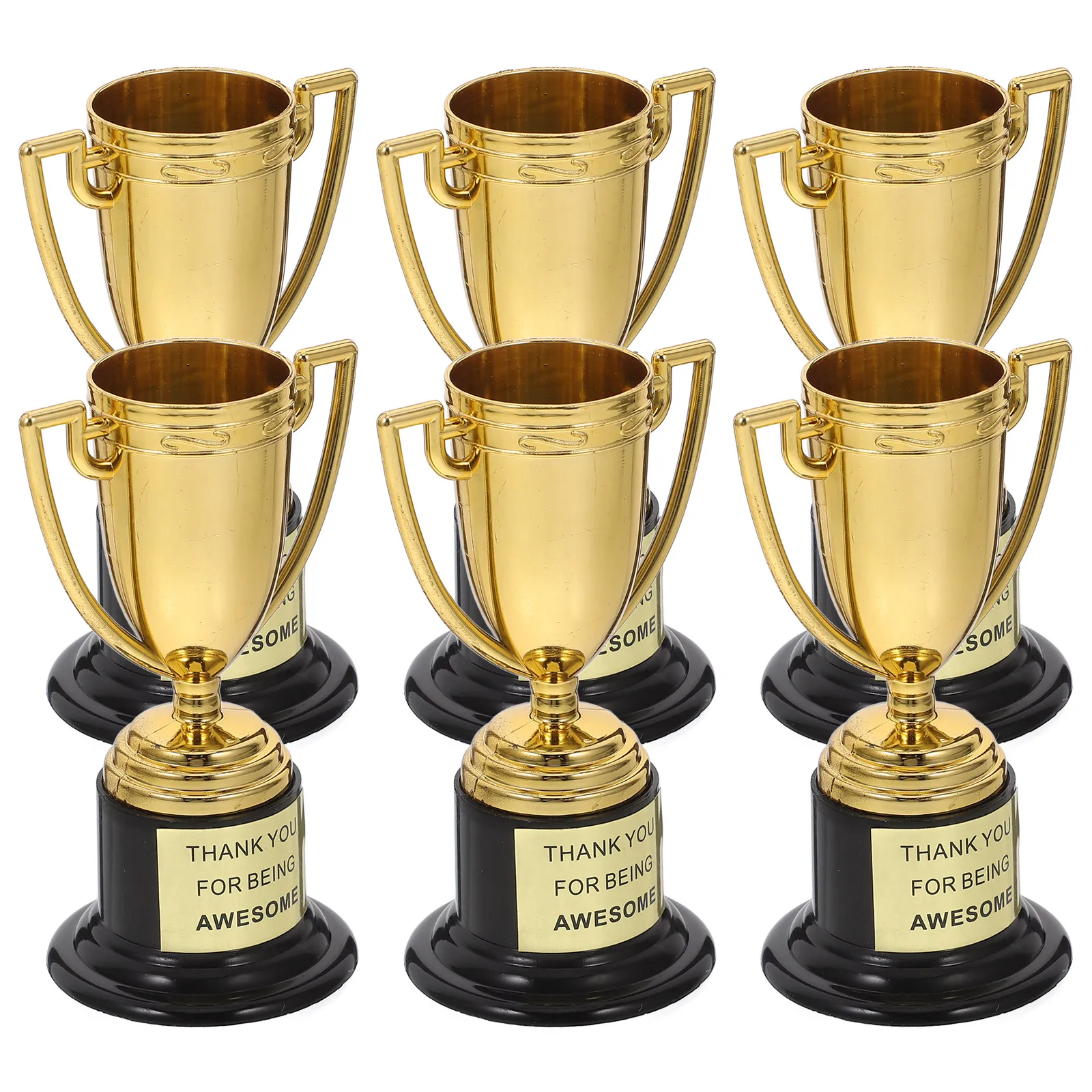 6 шт., мини-золотые пластиковые трофеи, стильные спортивные награды для соревнований