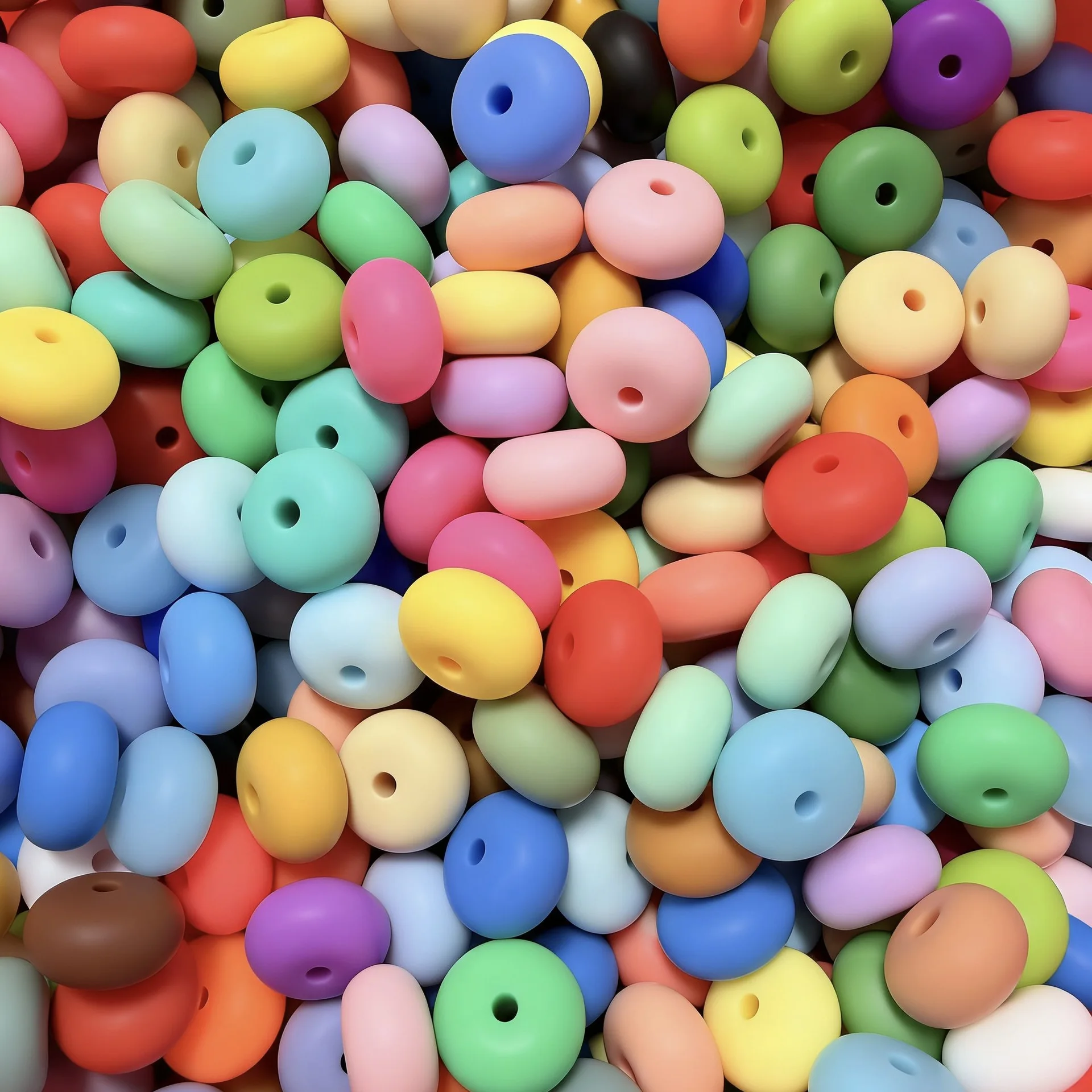 Kovict 200/300/500Pcs 14MM Abacus Beads Wheel Flat Beads Silicone Beads Loose Bead DIY For Jewelry Making Accessories Wholesale