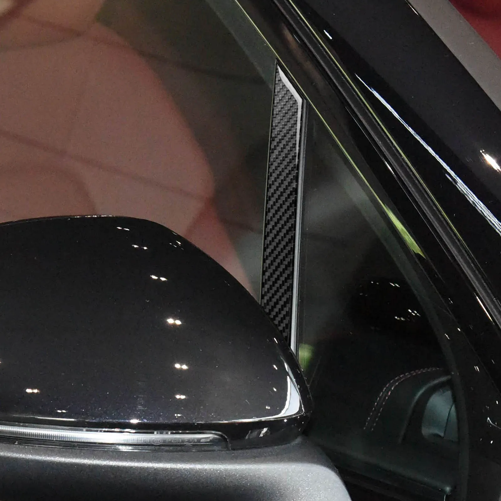 Real Soft Carbon Fiber External Window Pillar Panel Trim Cover For Porsche Cayenne 9Y0 9YA 9YB E3 2018-2023 Interior Accessories