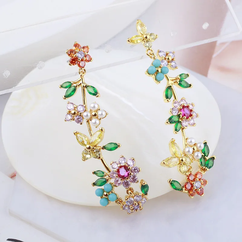 

High Quality 1:1 Brand Flower Stud Earings fashion jewelry 2022 boucle d'oreille fleur mariage