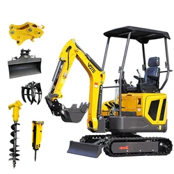 Hot 1.6 Ton Mini Excavator pelle Hydraulic Crawler Micro Digger 1 Ton Small Farm Excavator For Sale 2 Ton Prices customized