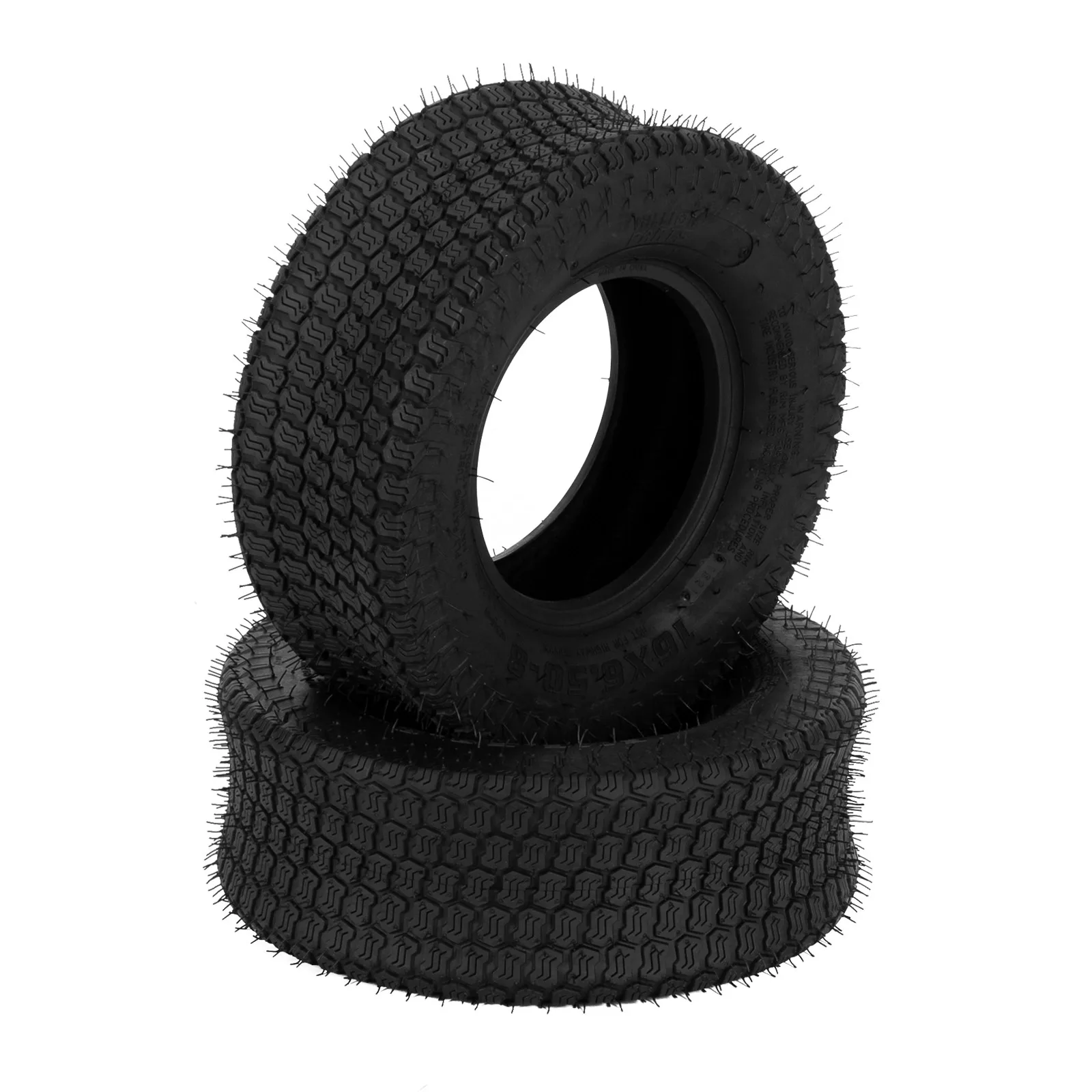2pcs 16x6.50-8 Lawn Mower Tractor Turf Tires 2 Ply Rated 16x6.5-8 Tubeless