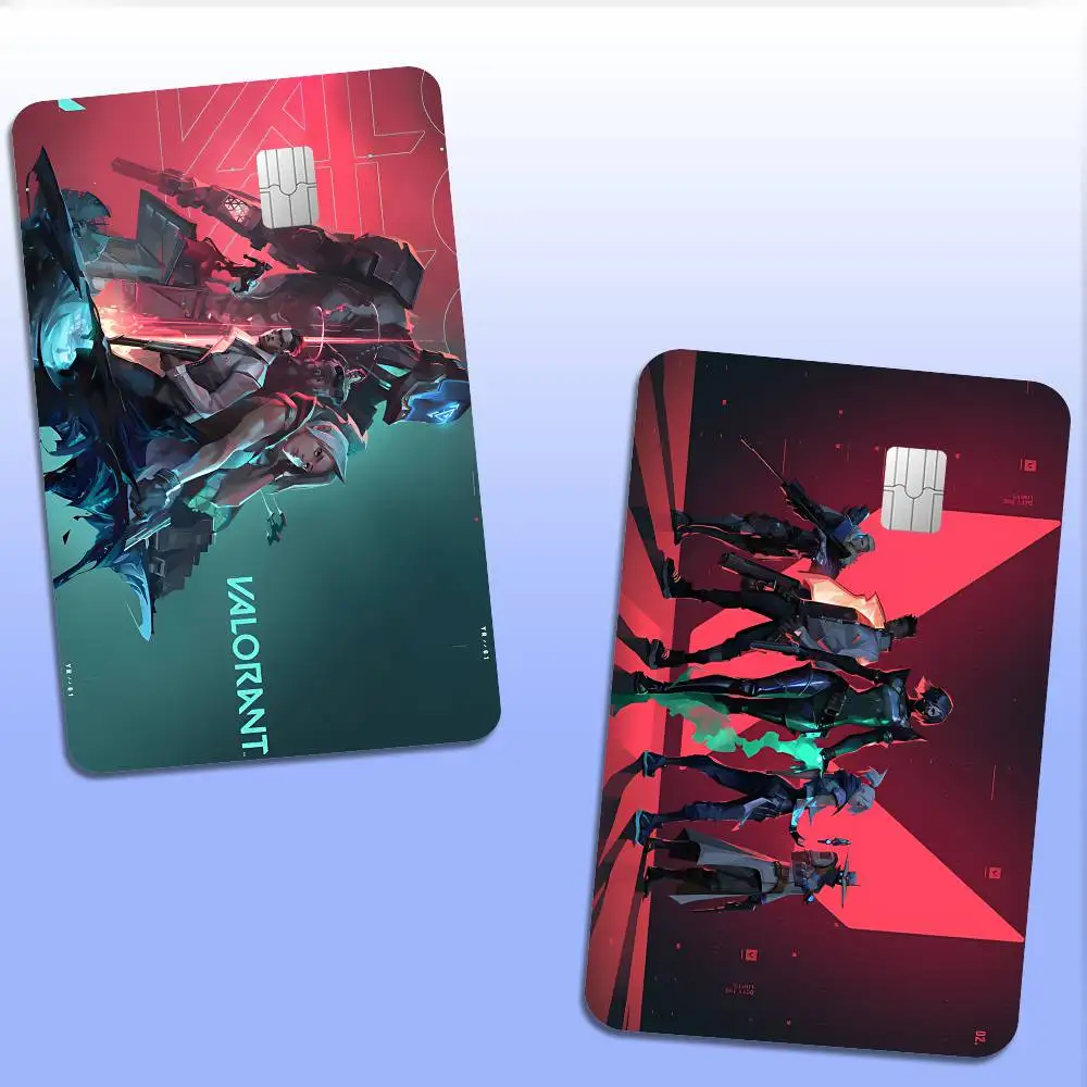 Valorants Game Game Anime Sticker Film Skin Cover Case for Small Large No Chip Debit Credit Card Front Side