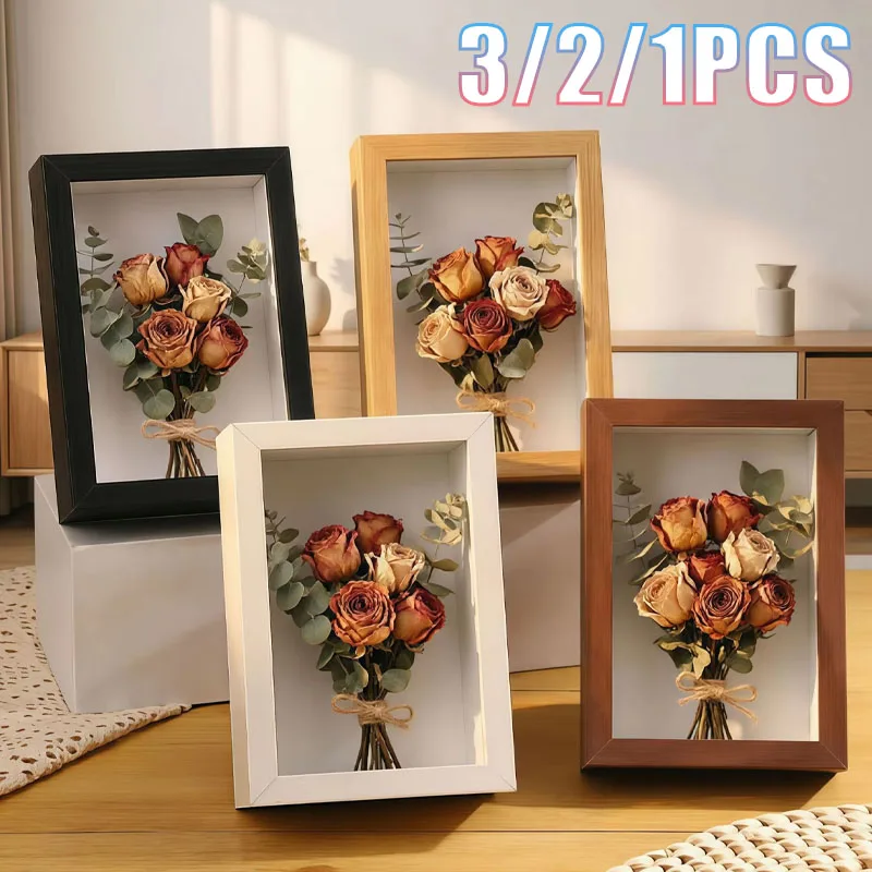 1-3PC Cutout Shadow Box Frame for Dried Flower Butterfly Display DIY Home Decor Xmas Holiday Gift Wall Art Craft Tabletop Shelf